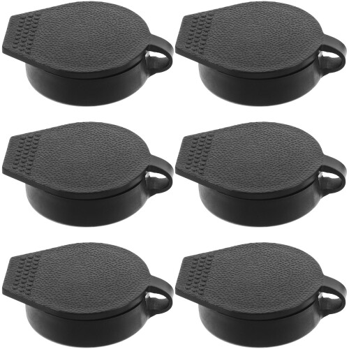 6Pcs Black Rainproof Plastic Cover For Cam Lock Key Panel 22X19 Mm