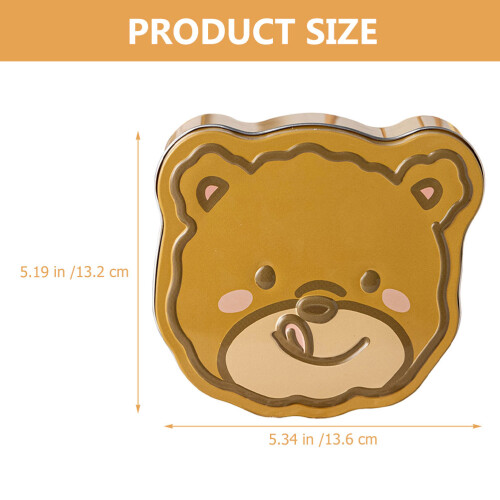 2pcs bear shape tinplate candy jar gift box holiday cookie tin 2