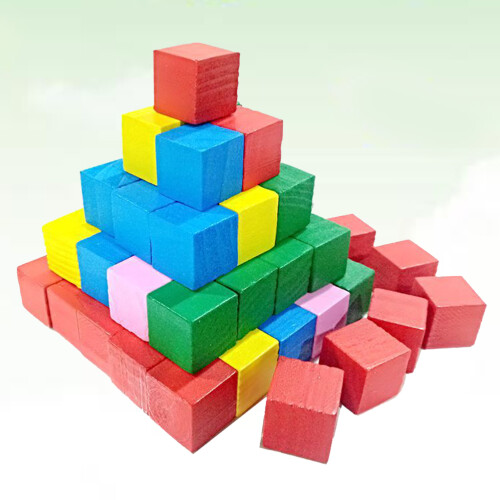 100pcs wooden cube blocks for kids math learning and play 2