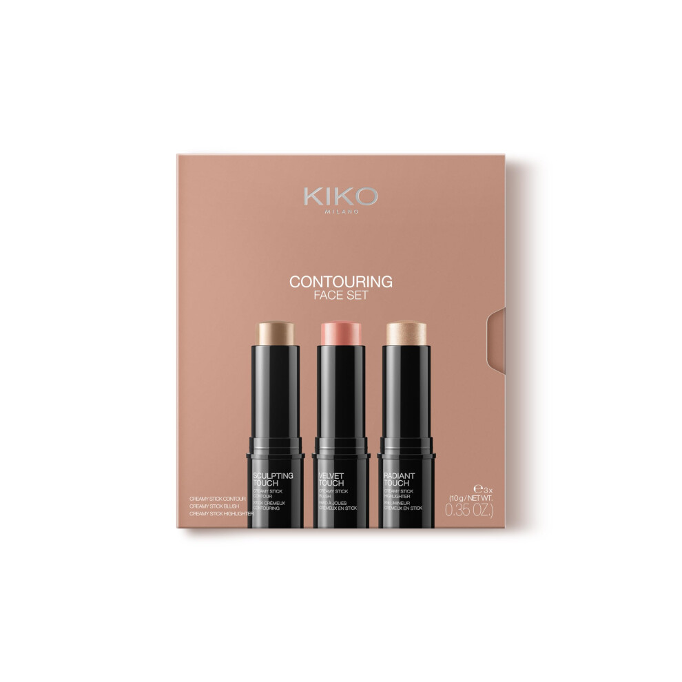 KIKO Milano Contouring Face Set - Shade 01 | 3-Stick Kit | Contour, Highlight & Blush | Blendable | Cool Tone - Image 2