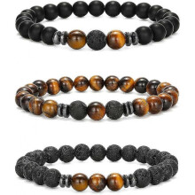 3-6 Pcs 8mm Bead Bracelet for Men Women Tiger Eye Bracelet Natural Stone Bracelet Mala