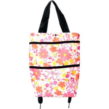 Folding Shopping Bag Collapsible, Portable Shopping Wheel Bag Tug Bag Telescopic Roller Bag Supermarket