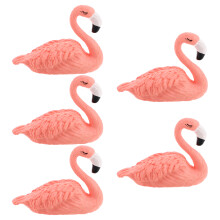 5Pcs Cute Flamingo Resin Nail Practice Stand For Beginners Pink