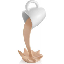 Floating Coffee Cup Sculpture Decoration Spilling Coffee Cup Sculpture Plastic Pouring Coffee Mugs