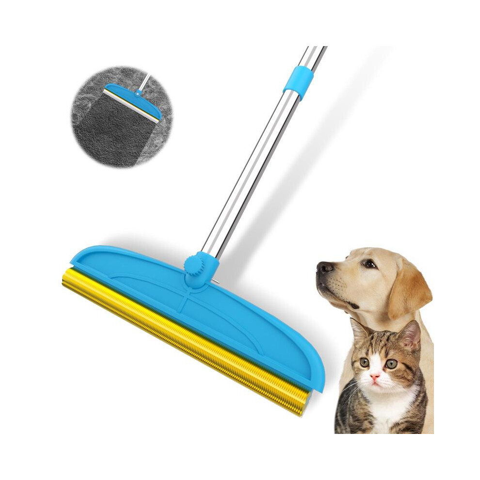 (blue double-sided, one-size) Cat Hair Remover, Adjustable Pet Hair Remover, Pet Cleaning Brush with Hanging Ring, Power Broom, Pet Hair Remover Tool-image-OPC-PKTQPGD-NEW