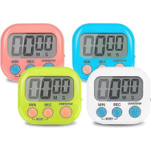 4pcs Magnetic Kitchen Timer, Magnetic Timer with Loud Alarm Clock for Kids, Colorful Kids Learning Timer