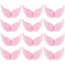 Plastic Angel Wings for Crafts, Pink 12 pcs 80mm