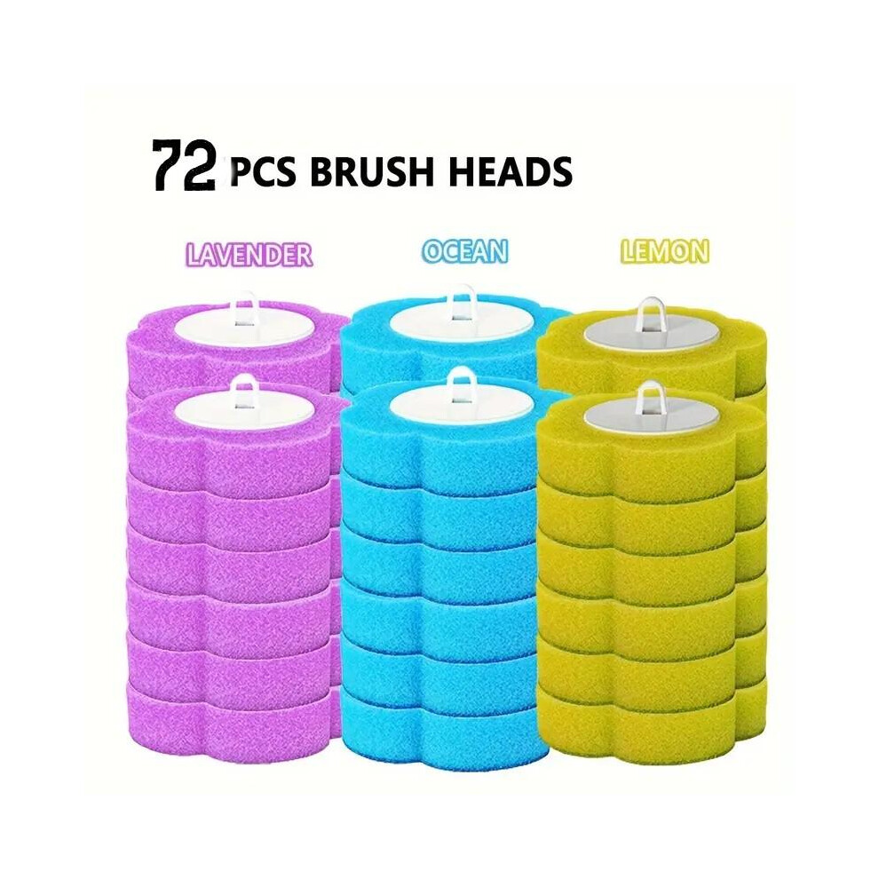 (72 Replacement Heads (Only)) Disposable Toilet Brush Set with Long Handle & 6 Refill Heads Hygienic Bathroom Cleaner Quick Easy No-Mess Design UK Tre-image-OPC-PKTQR5H-NEW