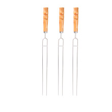 2 mango madera 3 pzs para bbq camping