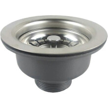 Sink drain without overflow stainless steel basket 110 mm 1", stainless steel + ABS drain + basket