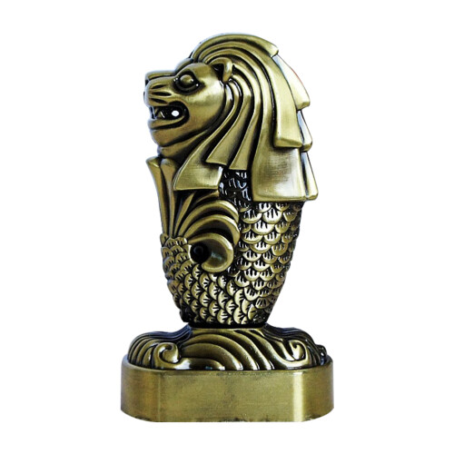 statue merlion en bronze, ornement , 2 pièces 1