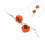 Decorative Fruit Simulated Persimmon Branches Foam Orange 4pcs 9