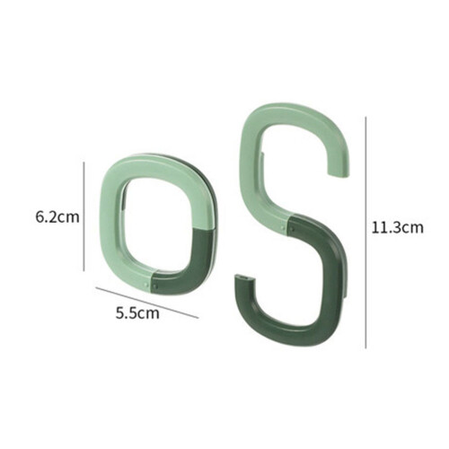 S-Shape Hooks Green Abs Multi-Functional Home Organizer 2pcs 1
