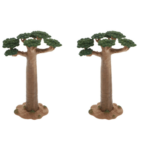 2Pcs Mini Tree Model Multi-Color Durable Plant Decor for Desktop 2