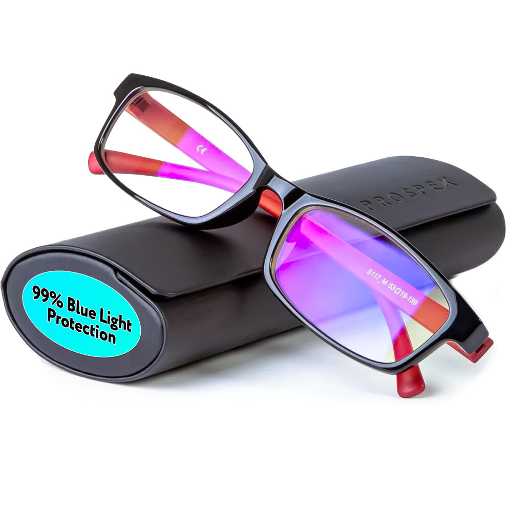 Prospek Blue Light Reading Glasses For Men And Women Anti-Glare For Computer Use With Clear Lens 0.5 Diopters