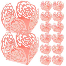 50 unid. embalagens para chocolate com recorte forma rosa
