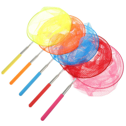 5 redes telescópicas infantis para borboletas, insetos, peixes e libélulas