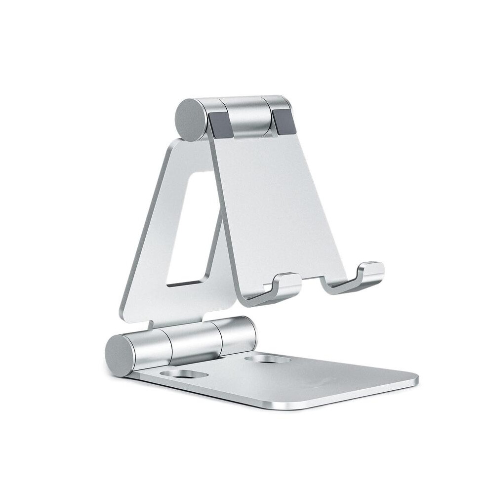 (, 1Pc) Adjustable Desktop Phone Holder, Foldable Cell Phone Stand, Stable Phone Rack For Cellphone Tablet Silver 5031332485406