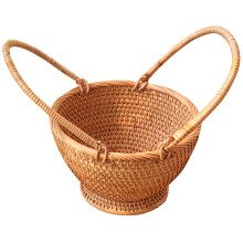 tragbarer Picknickkorb aus gewebtem Rattan, Obsttransport, Outdoor