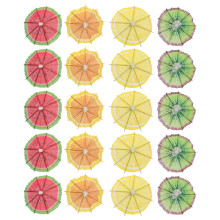 40Stk Bunte Cocktail Picks Holz Schirmchen Obst Deko Partyspaß