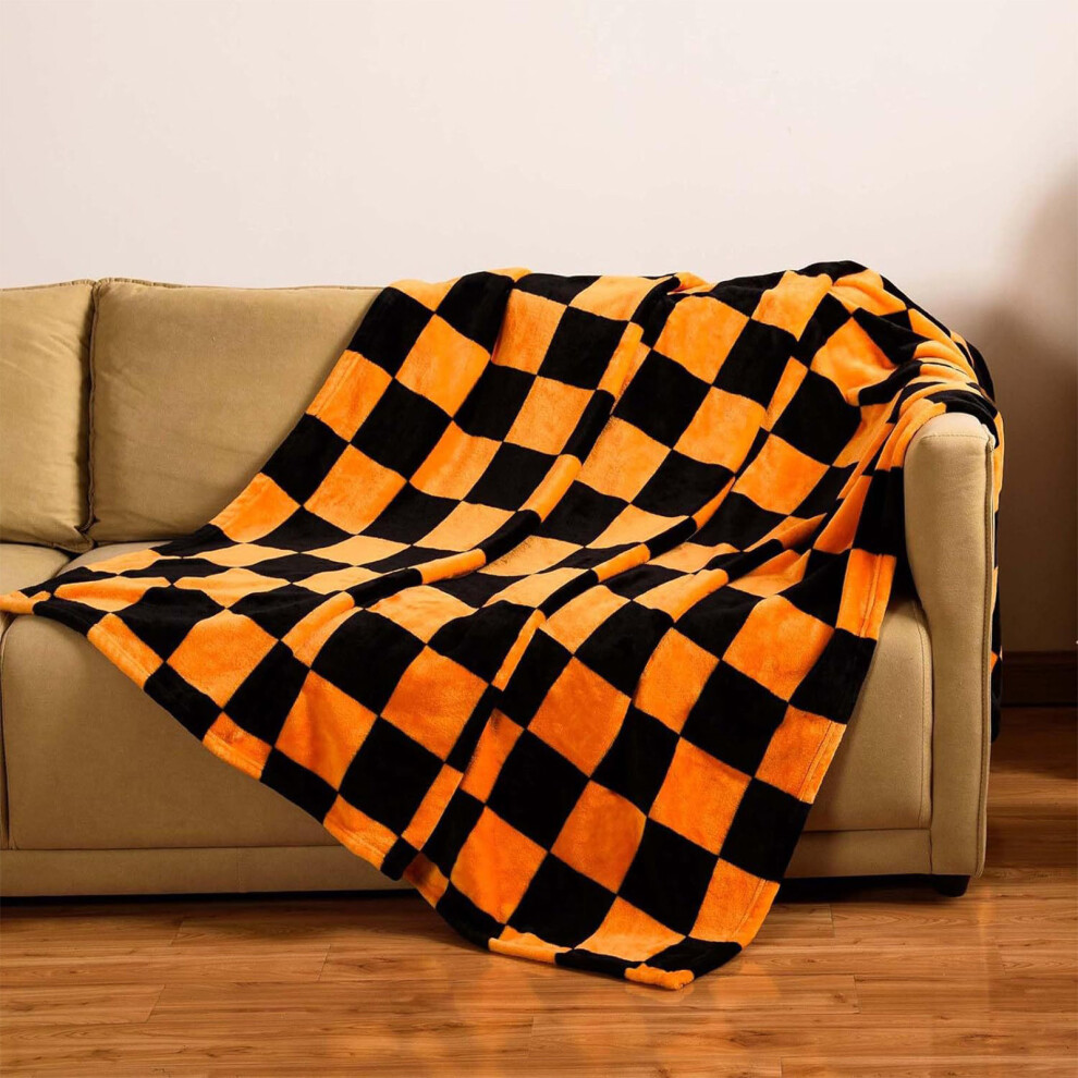 (Orange) Christmas Blanket Throws Sofa Breathable Fuzzy Blanket Machines Washable Holiday Blankets Warm Throw Blankets Winter Blankets Orange