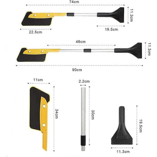 Extendable Long Ice Scraper, ABS Snow Brushes for Car SUVs Truck Windscreen Scraper Snow Shovel Windshield Scraper 1