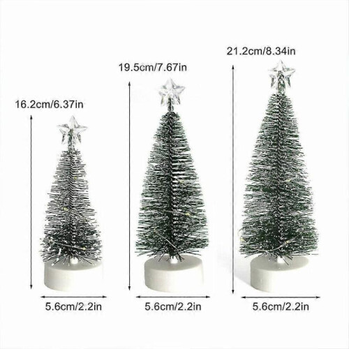 Mini Cedar Christmas Tree with LED Lights, 3 Pack Christmas Tree Decorative Night Light 1