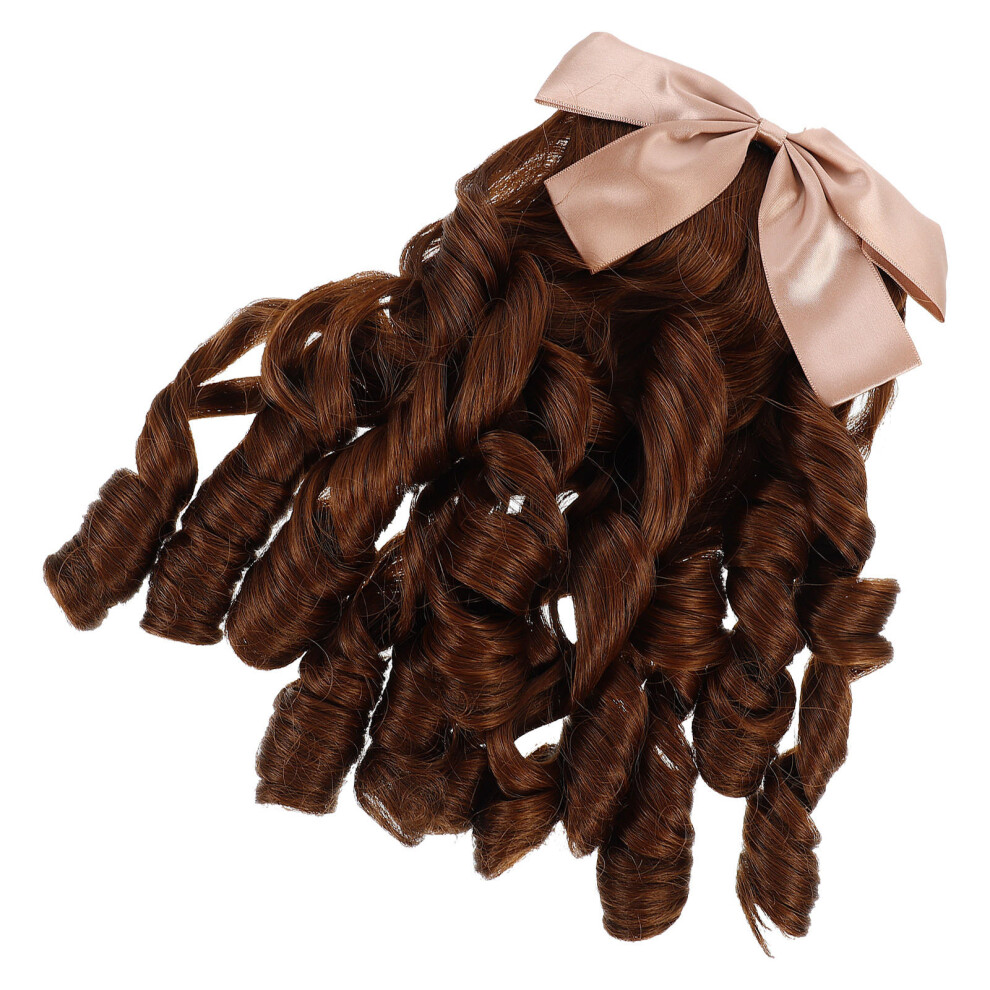Ohphcall Unisex Retro Hairpiece Ponytail Curly Extension Wig For Women