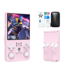 (Pink) R36MAX Retro Handheld Game Console with 64GB Built-in 18000 Classic Games, Portable Video Gaming Console Linux System 4.0 Inch IPS Screen