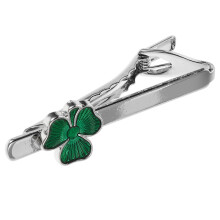 St Patrick's Day Tie Clip For Men Shamrock Metal Decorative Accessory