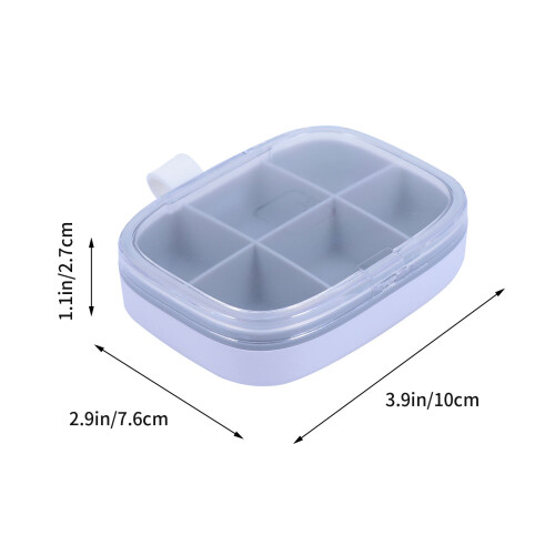 6Gitter Kleiner Pillen Organizer Etui Grau 1