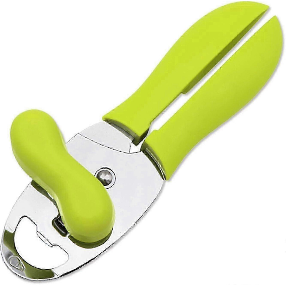 Manual Can Opener, 4 In 1 Safety Can Opener, Smooth Edge With Non-Slip Handle And Ergonomic Turn Knob, Can Opener For Seniors With Arthritis (Green) Green