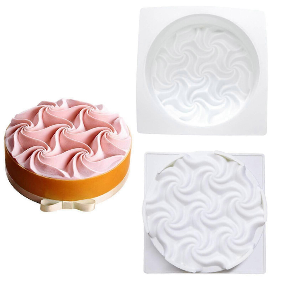 Silicone Baking Molds, Round Fluted Cake Mold, Non-Stick Baking Trays for Mousse and Gelatin Cakes, Bread Molds, A, 1pc