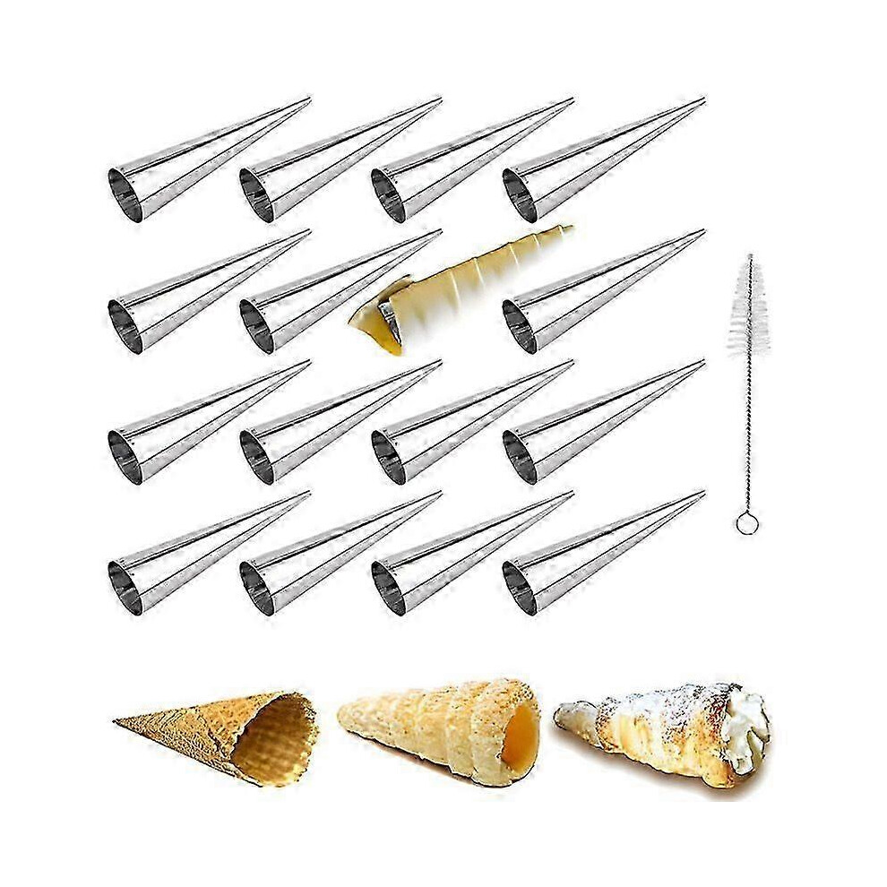 Set Of 17 Stainless Steel Molds, For Cannoli Tubes, Ice Cream