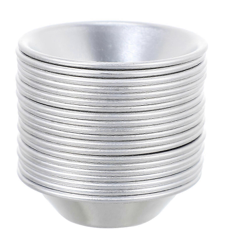 Set of 20 round tin tartlet molds for mini tarts and chocolates