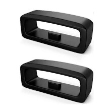 Rubber Watch Strap Part Silicone Keeper Replacement Sports Black Holder Retainer Loop Smart Watch 22mm, 2 Pack