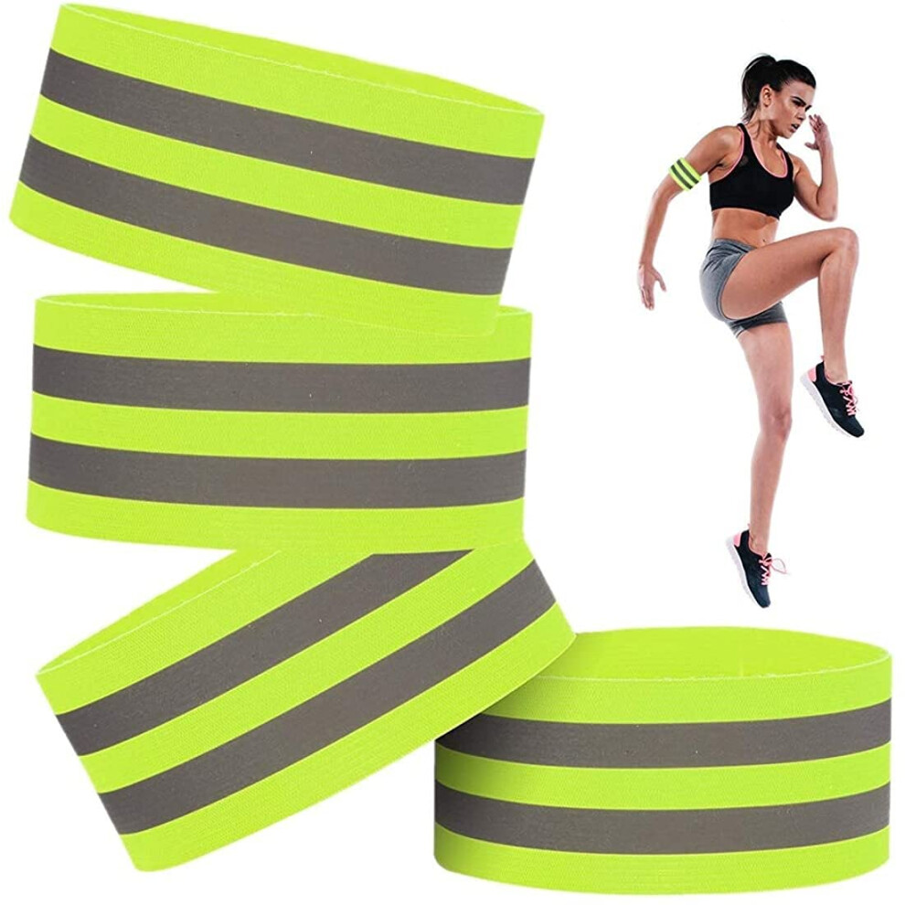 Reflective Running Armbands Elasticated High-Visibility Wristbands Ankle Or Arm Bands 2 Pairs For Outdoor Cycling 9016109179883
