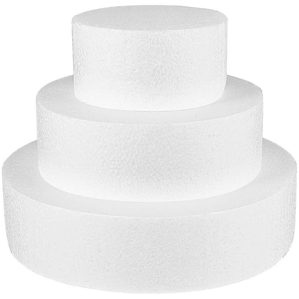3pcs Mini Round Dummy Cakes for Wedding Showcase, Fondant Cake Decorating Practice Mold