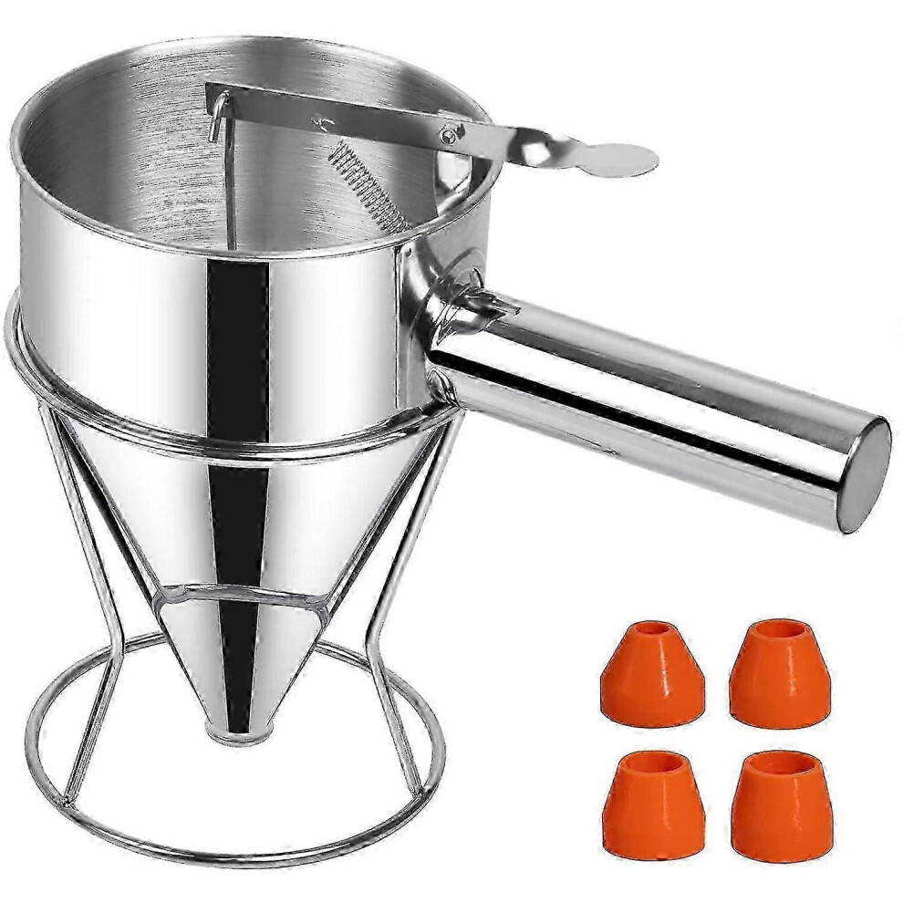 Plunger Funnel, Kitchen Funnel, 1.2 Liter Plunger Pastry Dispenser