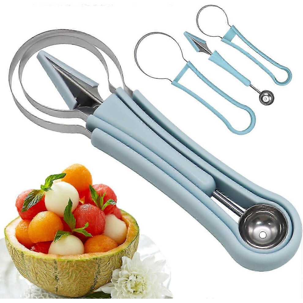 in 1 Fruit Utensil Set: Melon Baller, Watermelon Scoop, Stainless Steel Fruit Carving Knife, Fruit Scoop and Seed Cutter