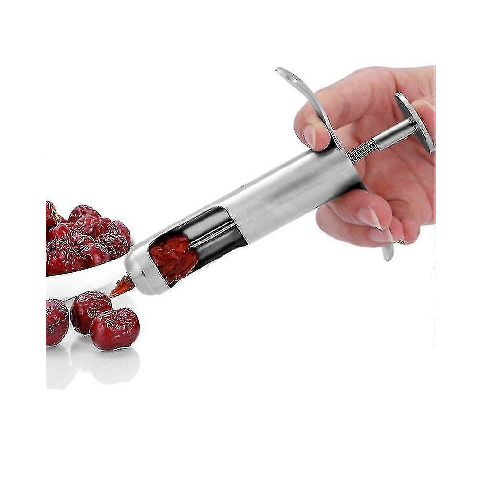 Stainless Steel Cherry, Date And Olive Pitter, Fruit Pitter And Seed Remover Tool, 1 Piece Silver
