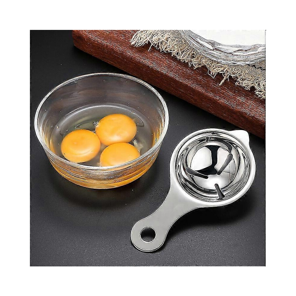 Stainless Steel Egg Yolk Separator Egg Filter Baking Tool White