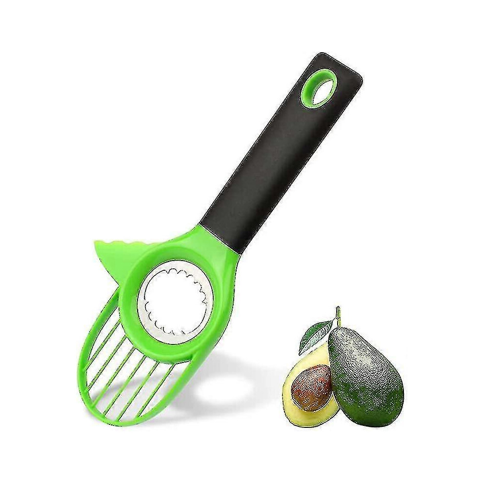 In 1 Avocado Cutter With Handle, Multifunctional Peeler, Pitter And Avocado Slicer ( And Green) Black/Green