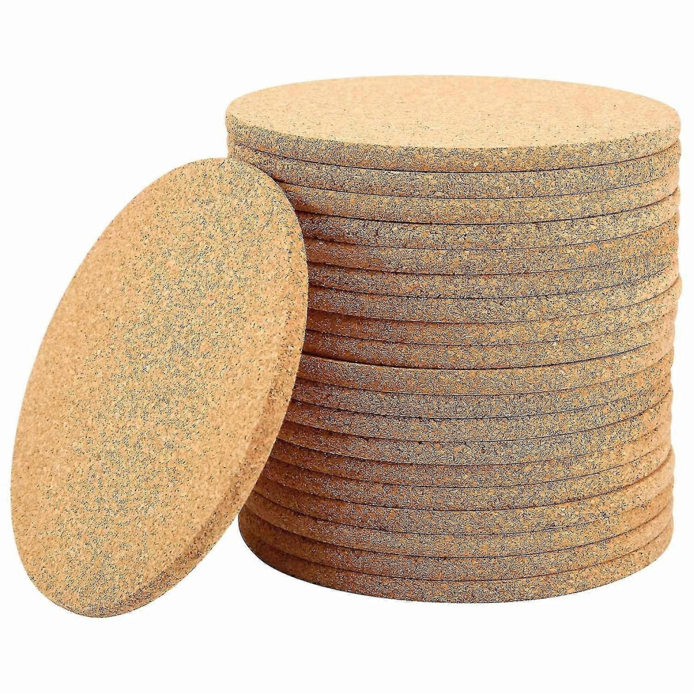 20 Pack Cork Coasters for Drinks, Absorbent Bar Coasters, Heat Resistant, Reusable Drink Saucers with
