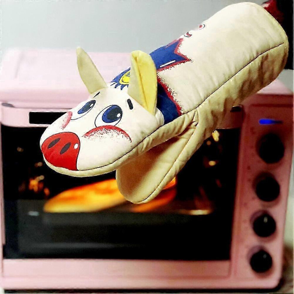 Zhouba 1 Piece Cute Pig Non-slip Anti-scald Kitchen Microwave Glove Cooking Oven Mitt