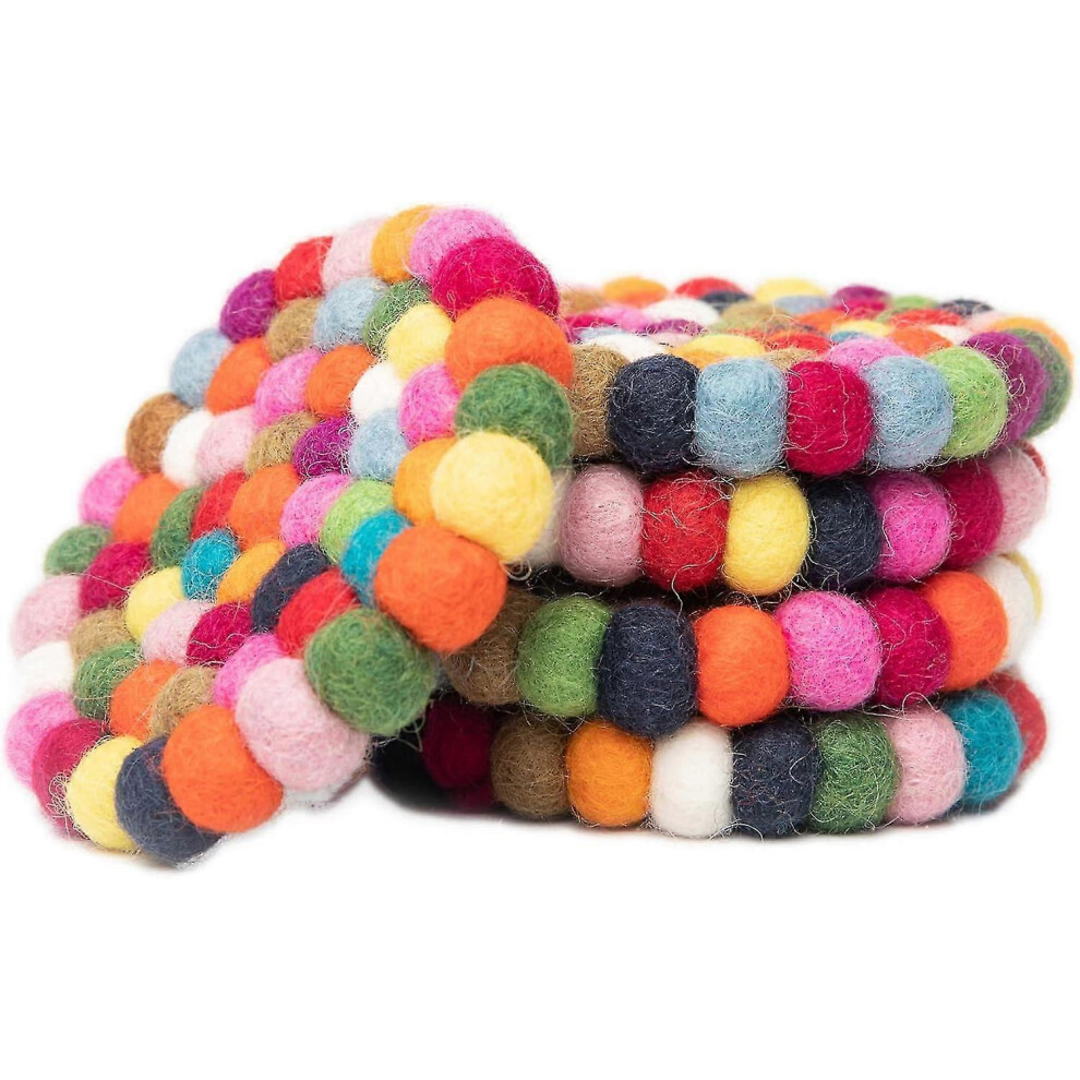 Round felt ball coasters