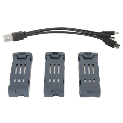 3pcs 3.7V 600mAh UAV Lithium Battery Quadcopter with Charging Cable