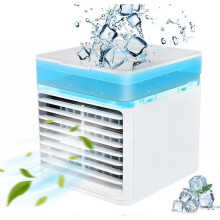 Mini Air Conditioner, 3 in 1 Portable Mini Air Cooler, Air Cooler & Humidifier Fan & Purifier with 3 Adjustable Speeds 7 LED lights