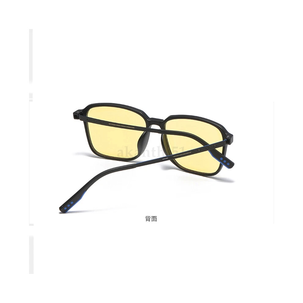 Yellow/Blue/Light (, +4.00 Strength) Photochromic Progressive Multifocal Reading Glasses Men Anti Glasses