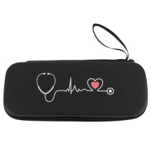 Stethoscope Case Black Hard Carrying with Mesh Pocket
